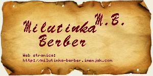 Milutinka Berber vizit kartica